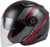 OF-77 OPEN-FACE REFORM HELMET MATTE BLACK/RED/SILVER 2X-72-47482X
