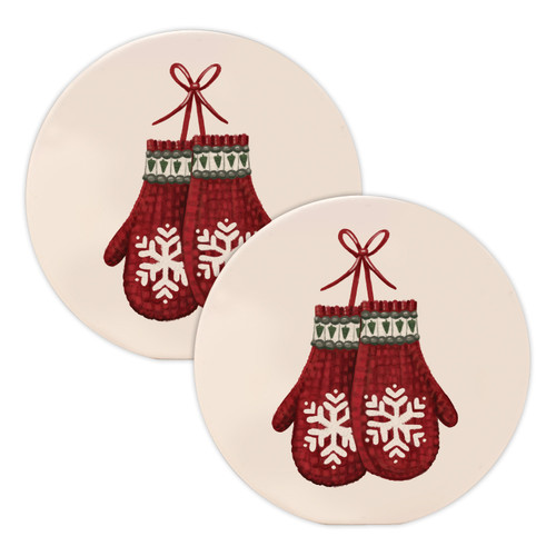 Red Mittens 2-Pack Car Coaster