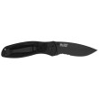 ABOUT
If you like your pocketknives in basic black, this is your Blur. Like all Blurs it’s equipped with a big, slightly recurved blade that’s ideal for multitasking. It offers excellent slicing and piercing capabilities and partial serrations just adds to its versatility. High-performance 14C28N stainless blade steel provides corrosion resistance and hardness. The black Blur has a Cerakote coated blade for extra blade protection and enhanced looks.

Made in the USA; a classic Kershaw with a do-it-all blade, dark good looks
High-performance 14C28N stainless steel blade, black Cerakote coating for extra blade protection and hardness; partial blade serration
Anodized aluminum handles are scratch and fade resistant, Trac-Tec inserts promote solid grip
Kershaw's assisted opening for easy one-handed opening with thumb stud
PLEASE NOTE THAT OLDER MODELS USE A BLACK DLC FINISH. CURRENT PRODUCTION MODELS ARE BUILT WITH A CERAKOTE BLADE FINISH.

FEATURES + DETAILS
Status Bestseller
Use Everyday, Work
Type Assisted, Folder
Style Pocketknife
Designer Ken Onion
Blade Edge Partially Serrated
Opening Action Assisted
Opens With Thumb stud
Lock Type Inset liner lock
Pocketclip Reversible (right, tip-up/down)
Handle Color Black
Made in USA Yes
Country of Origin USA: Design, Prototype, Quality Control, Manufacture
Warranty Limited Lifetime Warranty
