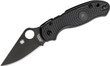 The award-winning Para 3 Lightweight is rapidly redefining the state of the art in ultralight cutting tools. For tactical end users who prefer subdued blade finishes, this revolutionary design is now also available with a stealthy black Diamond-Like Carbon (DLC) coating.

Its PlainEdge™ blade is full-flat ground from CTS® BD1N stainless steel and supported by a streamlined version of Spyderco’s signature Compression Lock® mechanism. To complement the blade’s finish, the screws and reversible deep-pocket carry clip on its injection-molded, fiberglass-reinforced-nylon (FRN) handle also sport a non-reflective black coating.

Overall Length
7.21" (183mm)
Blade Length
2.92" (74mm)
Steel
CTS BD1N
Closed Length
4.29" (109mm)
Edge Length
2.58" (66mm)
Weight
2.5oz (71g)
Blade Thickness
0.145" (3.7mm)
Handle
FRN
Clip Position
Ambi
Tip Carry Position
Tip-Up
Lock Type
Compression
Grind
Full-Flat
Sheath
N/A
Origin
United States