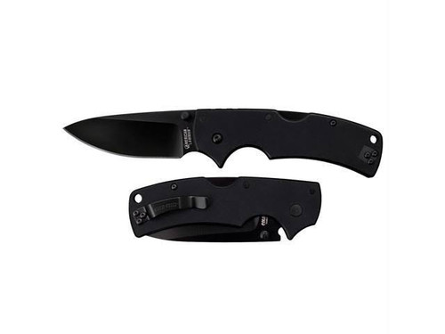 Cold Steel is proud to introduce the American Lawman - named in honor of, and expressly designed to serve, our brothers and sisters in Law Enforcement. Available in two sizes, these rugged knives are designed to perform in the most extreme environments while still remaining comfortable to use and easy to carry. Their drop point blades are big and sharp enough for almost any task while remaining "Civilian Friendly" in appearance. Made from high performance American S35VN steel and hollow ground to a thin, hand-polished edge, each blade is also DLC (Diamond Like) coated for added endurance and corrosion resistance. The Lawman's handles are also designed to be as versatile and user friendly as possible. Made from G-10, they are contoured for grip security in even the worst conditions. A lock failure on your folder is incredibly dangerous - but if the lock fails on a police officer's knife in the line of duty, it could be disastrous! That's why we have equipped each American Lawman with our Tri-Ad locking mechanism. Designed to withstand terrific impact forces and shock, it has passed some of the most gruesome torture testing in the industry.




Weight:
4.5oz
Blade Thickness:
3.5mm
Blade Length:
3-1/2"
Blade Steel:
American S35VN w/ DLC Coating
Handle Length/Material:
4-5/8" G-10
Overall Length:
8-1/8"
Additional Features:
Ambidextrous Pocket / Belt Clip
Knife Type:
Folder
Blade Length Range:
3-5 in
Steel Family:
CPM
Blade Shape:
Drop Point
Locking Mechanism:
Tri-Ad Lock