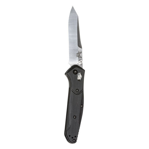 Continuing the tradition of the perfect everyday carry knife, the latest Osborne design combines 3D milled and G10 handles and an open backspacer design to bring this 940 into the modern era. Add custom lasermarking to the 940-2 Osborne reverse tanto knife at Benchmade. Made in USA.

Specifications

Blade Length:	3.40" | 8.64cm
Blade Thickness:	0.115" | 2.921mm
Open Length:	7.87" | 19.99cm
Closed Length:	4.47" | 11.35cm
Handle Thickness:	0.44" | 11.18mm
Weight:	2.65oz | 75.13g