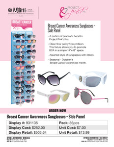Breast Cancer Awareness Sunglasses Side Panel - 36pcs Breast Cancer Awareness Sunglasses Side Panel - 36pcs