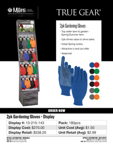 2 Pack Gardening Gloves Display 2 Pack Gardening Gloves Display
