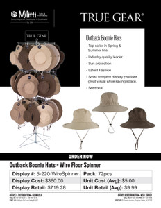 Outback Boonie Hats Wire Floor Spinner Outback Boonie Hats Wire Floor Spinner