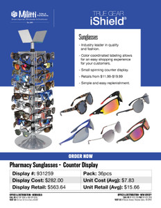 Pharmacy Sunglasses Counter Display - 36pcs Pharmacy Sunglasses Counter Display - 36pcs