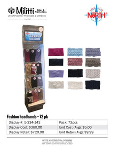 Headband Assortment Shipper - 72pcs Headband Assortment Shipper - 72pcs