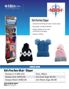 Junior Pom Beanie Shipper - 48pcs Junior Pom Beanie Shipper - 48pcs