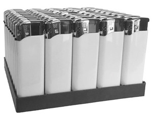 $1.99 Electronic Lighter White in Tray (50/1000) (1000 lighters per quantity ordered) $1.99 Electronic Lighter White in Tray (50/1000) (1000 lighters per quantity ordered)