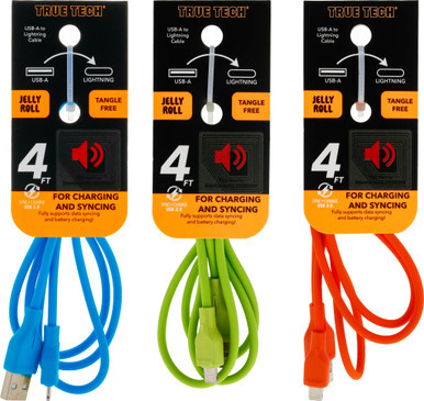 $9.99 Lightning to USB-A 4FT Jelly Roll Cable