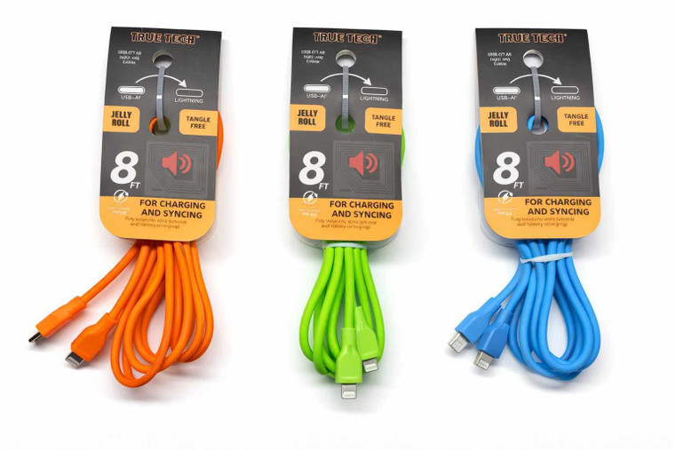 $14.99 Lightning to USB-C 8 FT Jelly Roll Cable