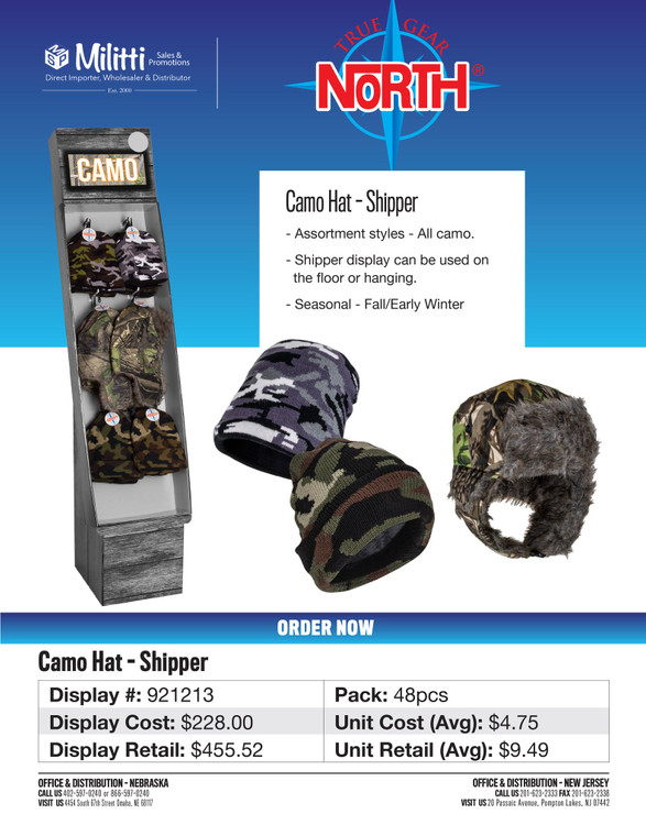 Pro Guide Camo Hat Shipper - 48pcs