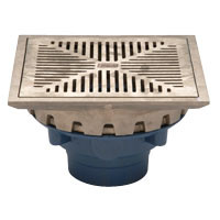Zurn Z154 12/" Square Top Promenade Prom-Deck Drain Polished Nickel Bronze 3/" Neo