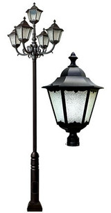 5 Lamp Antique Cast Aluminum Light Post
