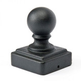 Angled view of Cast Iron Ball Finial for 3" Square Post