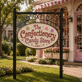 Milano Post and Panel in front of candy store