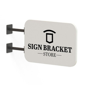 Coppia Fixed Mount Sign Bracket Pair with a PVC Sign Blank Coppia Fixed Mount Sign Bracket Pair with a PVC Sign Blank