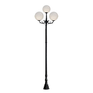 3 Light Art Deco Globe Light Post