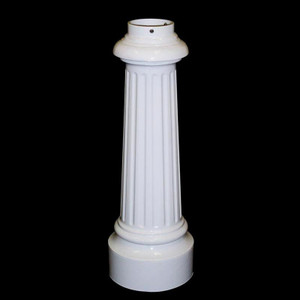 White 20"H Standard Cast Aluminum Slip Over Post Base- 3" Diameter Post White 20"H Standard Cast Aluminum Slip Over Post Base- 3" Diameter Post