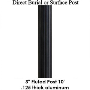 3" Diameter 10 Foot Aluminum Fluted Post 3" Diameter 10 Foot Aluminum Fluted Post