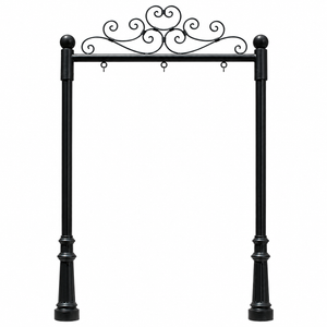 50" Length Ornamental Post and Panel on white background