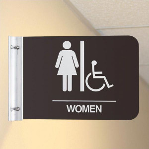 Direct Sign Mounts for 1/4" Substrate with restroom sign Direct Sign Mounts for 1/4" Substrate with restroom sign