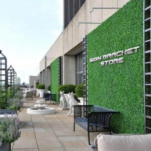 UV Outdoor Rated Boxwood Wall Signage with metal lettering UV Outdoor Rated Boxwood Wall Signage with metal lettering