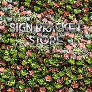Indoor Rated Succulent Wall Signage with metal lettering