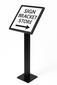 ViewPoint Wayfinding Single Post System with 24"x24" sign blank, mounting plate on white background ViewPoint Wayfinding Single Post System with 24"x24" sign blank, mounting plate on white background