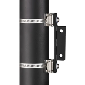 7" Channel Bracket attached to a black post with brackets and quick release straps