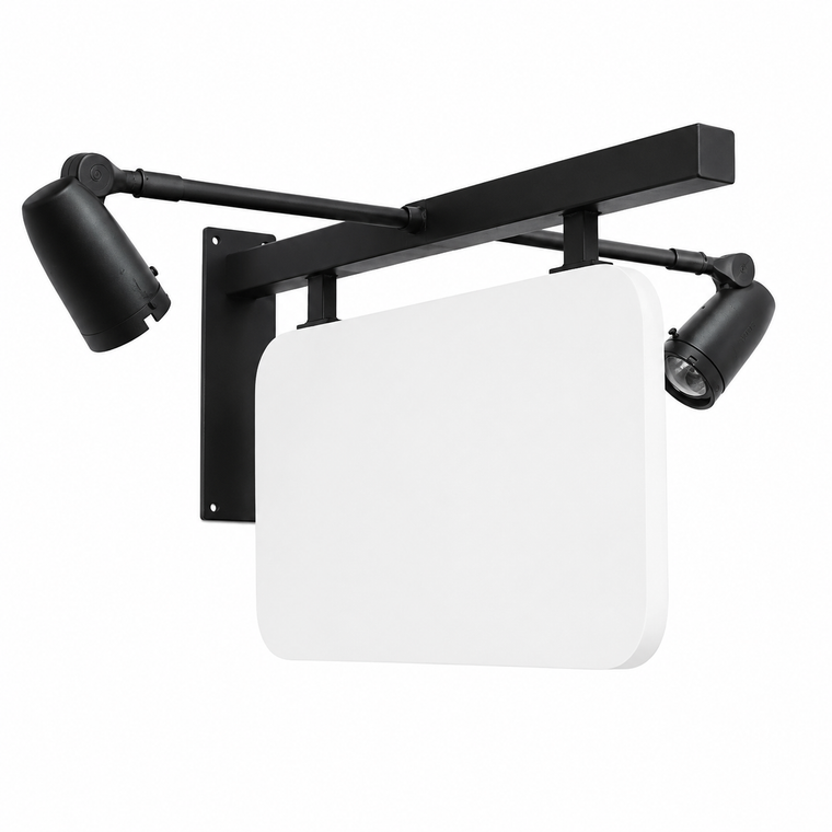 Palisades Lighted Sign Bracket with a 30" x 15" sign blank
