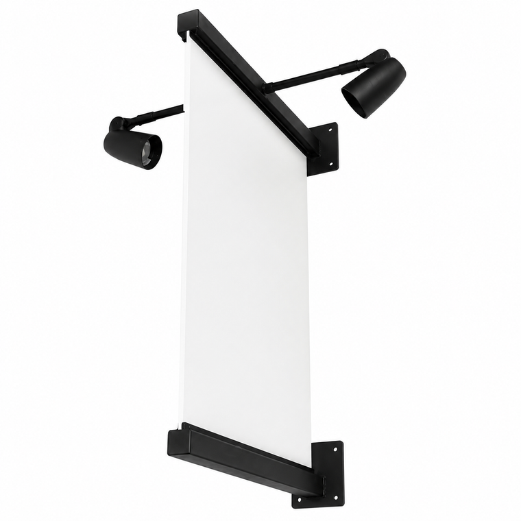 Set of 2 Lighted Montamar Channel Sign Brackets with PVC sign blank