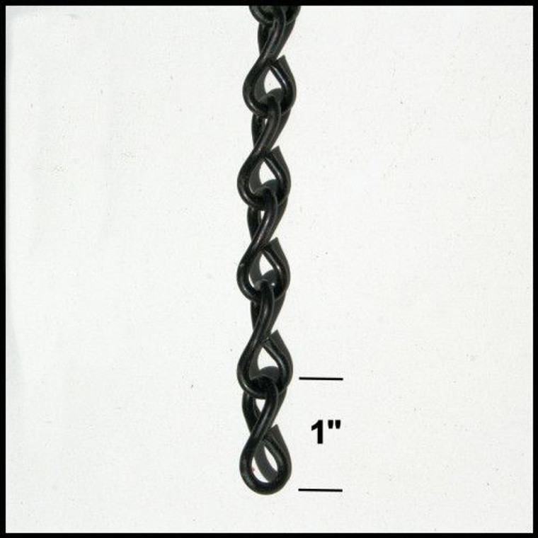Black Zinc Coated Steel Jack Chain- in 1 Foot Lengths