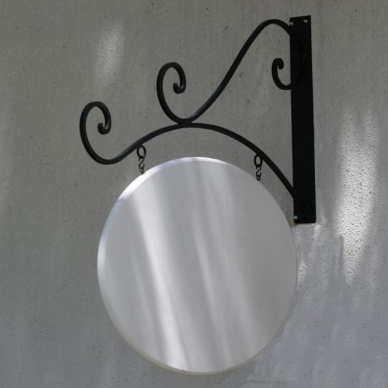 Round Premier Cellular PVC Sign Blank on a sign bracket