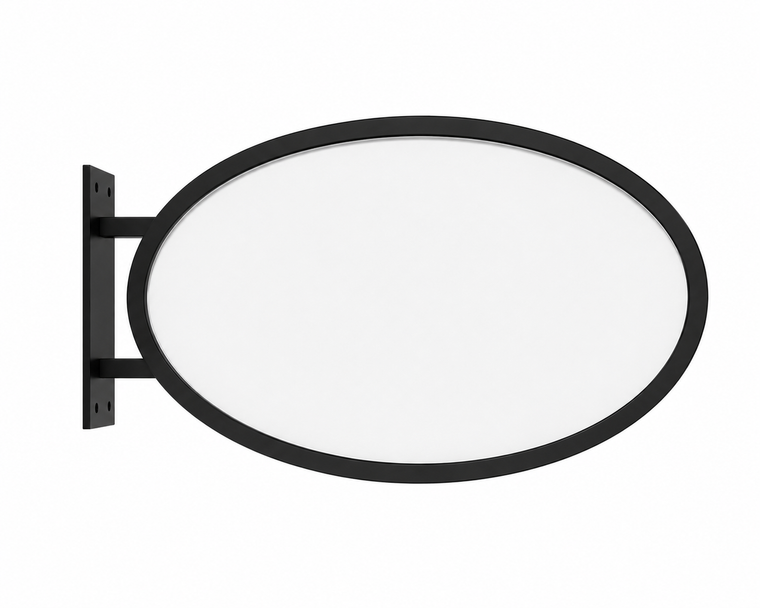 Modern Oval Fixed Blade Sign Bracket on white background