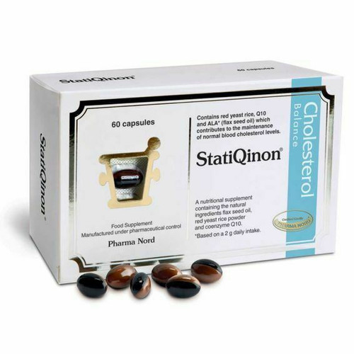Statiqinon - 60 caps - Natural Cholesterol Balance with flax seed oil red yeast 