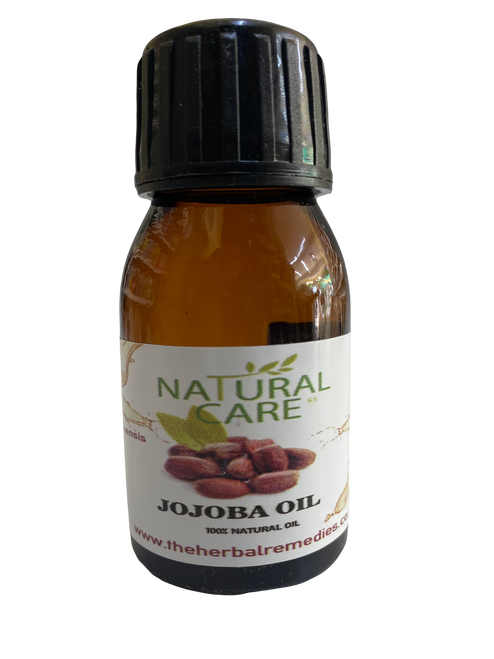 Jojoba Oil 30ml:

Jojoba oil is a liquid wax extracted from the seeds of the jojoba plant (Simmondsia chinensis). It is a popular ingredient in skincare and hair care products due to its unique composition and potential benefits. Here are some of the benefits associated with jojoba oil:

Moisturizing properties: Jojoba oil is very similar to the natural oils produced by our skin, known as sebum. This makes it an excellent moisturizer that can help hydrate and nourish the skin without clogging pores. It is suitable for all skin types, including dry, oily, and sensitive skin.

Skin protection: Jojoba oil forms a protective barrier on the skin, which helps to retain moisture and protect it from external elements such as pollutants and harsh weather conditions. It can also help soothe and heal dry, chapped, or irritated skin.

Acne control: Contrary to popular belief, jojoba oil can be beneficial for acne-prone skin. Its antibacterial properties help fight against acne-causing bacteria, while its moisturizing properties help balance the skin's oil production. Regular use of jojoba oil can potentially reduce acne breakouts and promote clearer skin.

Anti-inflammatory effects: Jojoba oil contains anti-inflammatory compounds that can help calm and soothe inflamed or irritated skin. It is often used topically to relieve symptoms of skin conditions such as eczema, psoriasis, and rosacea.

Hair and scalp health: Jojoba oil can be used as a conditioner for the hair and scalp. It helps moisturize the hair strands, reduce frizz, and add shine. When applied to the scalp, it can help balance oil production and soothe a dry or itchy scalp. Some people also use jojoba oil to promote hair growth.

Makeup removal: Jojoba oil is an effective natural makeup remover. Its gentle yet effective cleansing properties can help dissolve makeup, including waterproof products, without stripping the skin of its natural oils.

Antioxidant properties: Jojoba oil contains natural antioxidants, such as vitamin E, that help protect the skin from free radical damage. This can potentially slow down the signs of aging and contribute to healthier-looking skin.