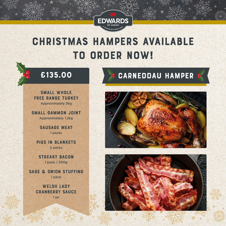 CARNEDDAU HAMPER - Small Free Range Bronze Turkey CARNEDDAU HAMPER - Small Free Range Bronze Turkey