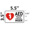 All Town Ambulance -20 pcs AED AUTOMATED External DEFIBRILLATOR Sign (White, Double Sided Tape,Aluminium, RED 3.5x5.5)