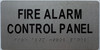 FIRE ALARM CONTROL PANEL  Raised letters & Grade 2 Braille - Includes Red Adhesive pad for Easy Installation ( silver Color, Tacticle , Aluminium) - The Sensation line