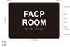 FACP ROOM - FIRE ALARM CONTROL PANEL ROOM  Raised letters & Grade 2 Braille - Includes Red Adhesive pad for Easy Installation ( BLACK Color, Tacticle , Aluminium) - The Sensation line