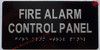 Sign Fire Alarm Control panel  Raised letters & Grade 2 Braille - Includes Red Adhesive pad for Easy Installation ( black Color, Tacticle , Aluminium) - The Sensation line
