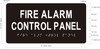 Fire Alarm Control panel  Raised letters & Grade 2 Braille - Includes Red Adhesive pad for Easy Installation ( black Color, Tacticle , Aluminium) - The Sensation line