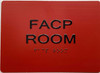 FIRE ALARM CONTROL PANEL ROOM - FACP ROOM  RAISED letters & Grade 2 Braille - Includes Red Adhesive pad for Easy Installation (SILVER/BRUSH SILVER, Tacticle ) - The Sensation line