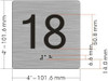 Sign Elevator floor 18 /jamb plate floor 18  letters/Image & Grade 2 Braille - Includes Red Adhesive pad for Easy Installation ( black, Tacticle ) - The Sensation line