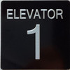 ELEVATOR FLOOR NUMBER  with Raised letters/Image & Grade 2 Braille - Includes Red Adhesive pad for Easy Installation (BLACK, Tacticle ) - The sensation line (ELEVATOR NUMBER 1)