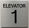 Signage ELEVATOR NUMBER   with Raised letters & Grade 2 Braille - Includes Red Adhesive pad for Easy Installation (SILVER, Tacticle ) - The sensation line (ELEVATOR NUMBER 1)