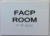 FIRE ALARM CONTROL PANEL ROOM  with Raised letters Grade 2 Braille - Includes Red Adhesive pad for Easy Installation (white, Tacticle ) - The sensation line