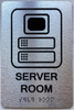 SERVER ROOM SIGN WITH RAISED LETTERS