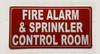 NYC FIRE ALARM & SPRINKLER CONTROL ROOM SIGN